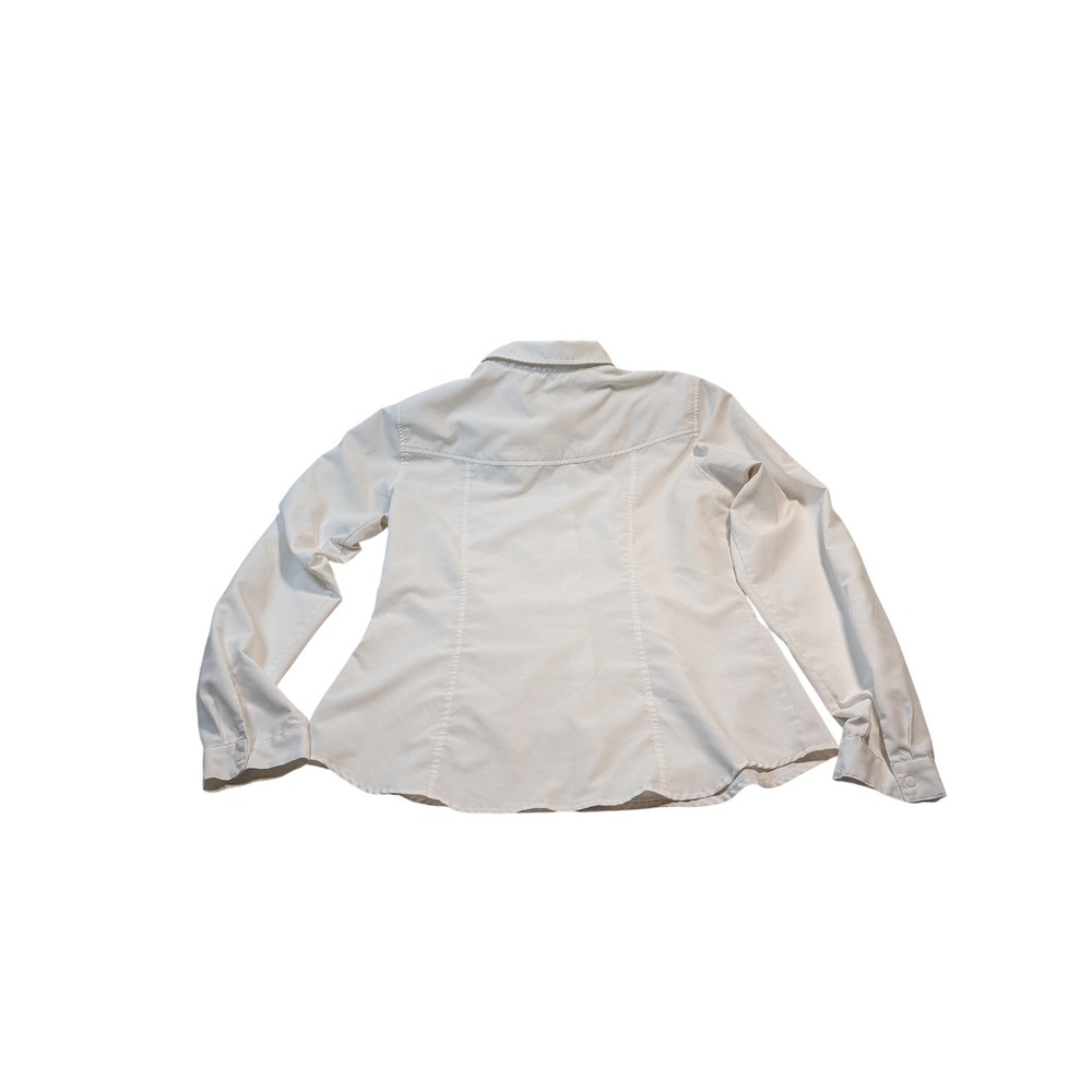 Patagonia Women Long Sleeve Snap Front Fishing Hiking Shirt 10 White Ripstop - Picture 10 of 11